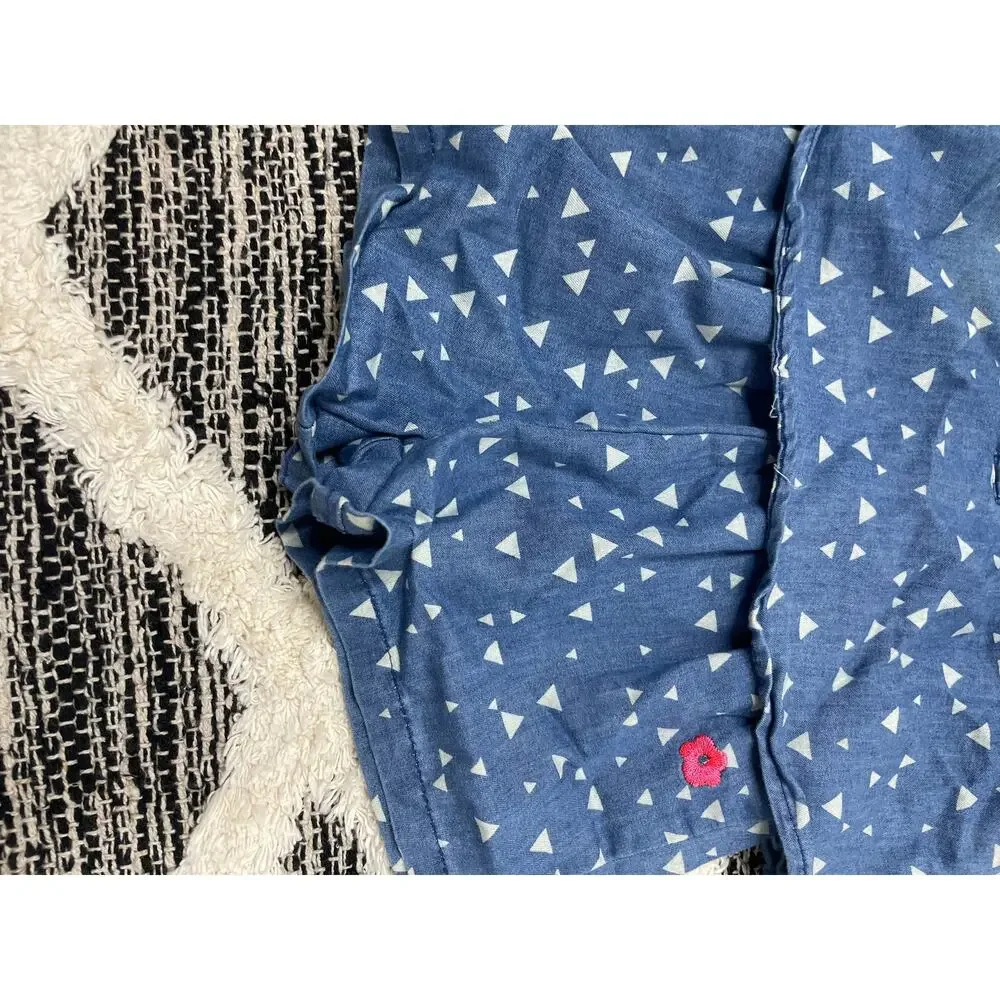 Limited Too Heart Polka Dot Chambray Blue Romper Womens size 2T